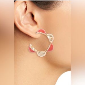 Open Edit Enamel Orb Hoop Earrings